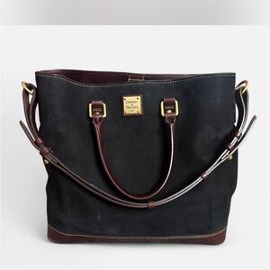 Dooney & Bourke Black and Dark Brown Tote Bag
